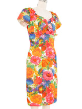 1950s Mr. Blackwell Rhinestone Embellished Floral Print Dress Dress arcadeshops.com