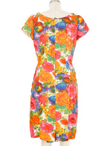 1950s Mr. Blackwell Rhinestone Embellished Floral Print Dress Dress arcadeshops.com