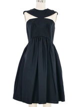 1970s Bill Blass Black Rosette Cocktail Dress Dress arcadeshops.com
