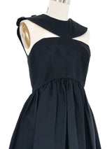 1970s Bill Blass Black Rosette Cocktail Dress Dress arcadeshops.com