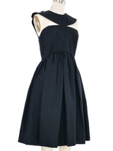 1970s Bill Blass Black Rosette Cocktail Dress Dress arcadeshops.com