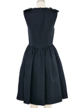 1970s Bill Blass Black Rosette Cocktail Dress Dress arcadeshops.com