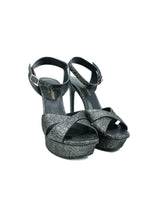 Saint Laurent Metallic Tribute Heels, 36 Accessory arcadeshops.com