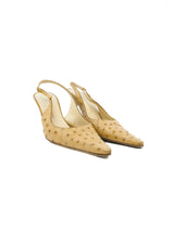 Giuseppe Zanotti Ostrich Slingback Kitten Heels, 38 Accessory arcadeshops.com