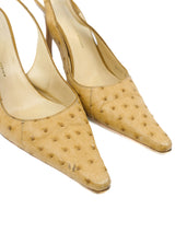 Giuseppe Zanotti Ostrich Slingback Kitten Heels, 38 Accessory arcadeshops.com