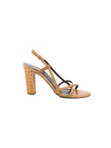 Bottega Veneta Cannella Crocodile Heeled Sandals, 38 Accessory arcadeshops.com