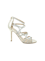 Jimmy Choo Silvertone Heeled Sandals, 38 Accessory arcadeshops.com