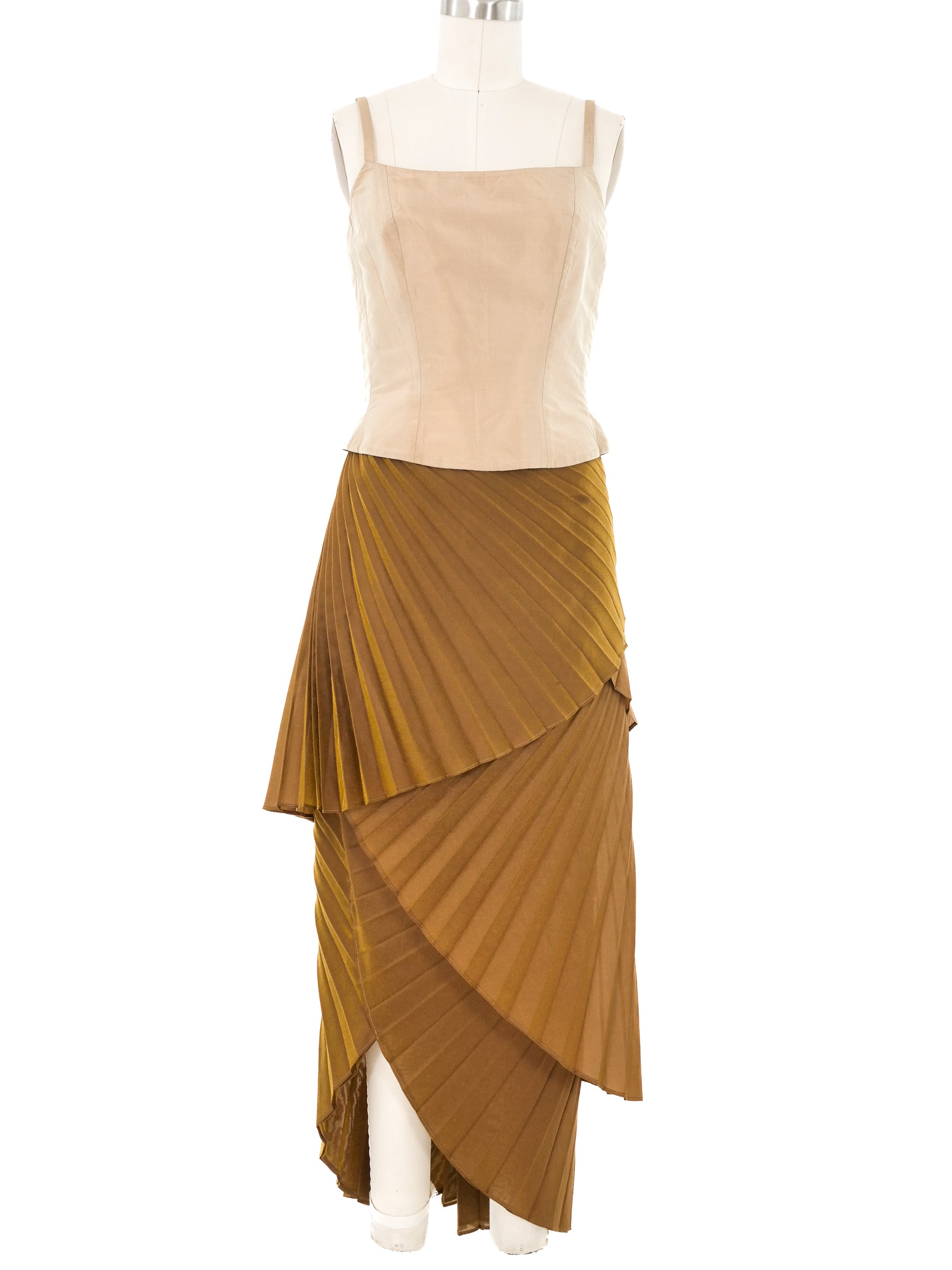Kenzo Iridescent Pleated Skirt Ensemble Kenzo Iridescent Pleated Skirt Ensemble