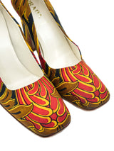 Prada Red And Black Floral Heels, 38 Accessory arcadeshops.com