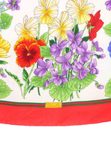 Gucci Flora Red Trim Silk Scarf Accessory arcadeshops.com