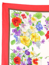 Gucci Flora Red Trim Silk Scarf Accessory arcadeshops.com