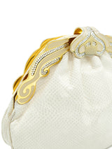 Finesse La Model Ivory Lizard Skin Evening Bag Accessory arcadeshops.com