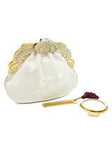 Finesse La Model Ivory Lizard Skin Evening Bag Accessory arcadeshops.com