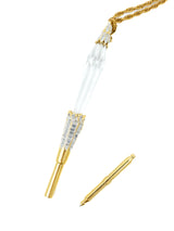 Swarovski Crystal Pen Pendant Necklace Accessory arcadeshops.com