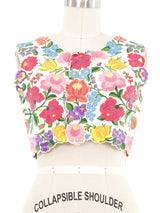 Embroidered Cropped Vest Top arcadeshops.com