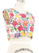 Embroidered Cropped Vest Top arcadeshops.com