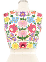 Embroidered Cropped Vest Top arcadeshops.com