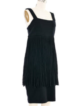 1990s Fringed Wool Mini Dress Dress arcadeshops.com