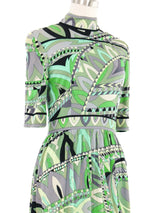 Emilio Pucci Printed Mock Neck Day Dress Dress arcadeshops.com