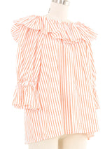 Yves Saint Laurent Off The Shoulder Orange Stripe Top Top arcadeshops.com