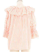 Yves Saint Laurent Off The Shoulder Orange Stripe Top Top arcadeshops.com