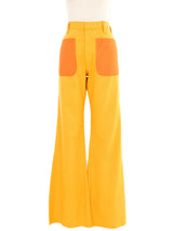 Mustard Contrast Patch Flares Bottom arcadeshops.com