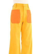 Mustard Contrast Patch Flares Bottom arcadeshops.com