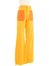 Mustard Contrast Patch Flares Bottom arcadeshops.com