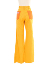 Mustard Contrast Patch Flares Bottom arcadeshops.com