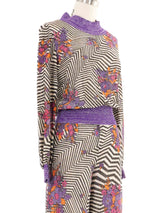 1960s Metallic Op-Art Palazzo Pant Ensemble Suit arcadeshops.com