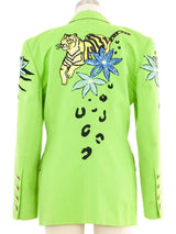 Escada Embroidered Lime Green Jacket Jacket arcadeshops.com