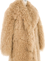 Tan Mongolian Fur Coat Outerwear arcadeshops.com