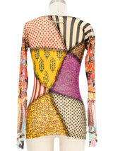 Jean Paul Gaultier Patchwork Mesh Tee Top arcadeshops.com