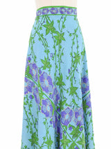 1960s Emilio Pucci Printed Turquoise Maxi Skirt Bottom arcadeshops.com