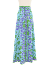 1960s Emilio Pucci Printed Turquoise Maxi Skirt Bottom arcadeshops.com