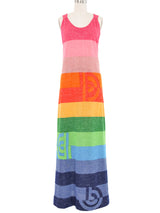 Rainbow Striped Knit Maxi Dress Dress arcadeshops.com