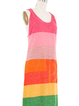 Rainbow Striped Knit Maxi Dress Dress arcadeshops.com