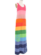 Rainbow Striped Knit Maxi Dress Dress arcadeshops.com
