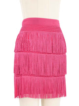 Alberta Feretti Pink Fringed Mini Skirt Bottom arcadeshops.com