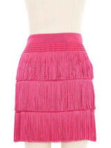 Alberta Feretti Pink Fringed Mini Skirt Bottom arcadeshops.com