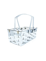 Silver Metal Basket Bag Accessory arcadeshops.com