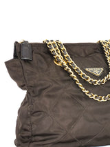 1995 Prada Re-edition Brown Tessuto Quilted Tote Accessory arcadeshops.com