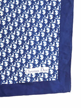 Christian Dior Navy Oblique Logo Silk Scarf Accessory arcadeshops.com