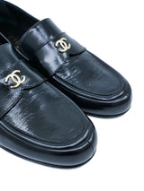Chanel Patent Logo Loafers, 36 Accessory arcadeshops.com