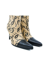 2000 Chanel Monogram Heeled Ankle Boots, 37.5 Accessory arcadeshops.com