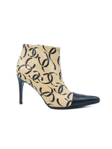 2000 Chanel Monogram Heeled Ankle Boots, 37.5 Accessory arcadeshops.com
