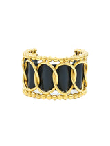 1993 Chanel Leather Woven Chain Cuff Accessory arcadeshops.com