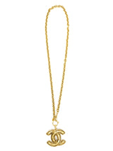 Chanel Quilted Logo Pendant Necklace Accessory arcadeshops.com