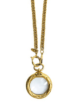1980s Chanel Quilted Magnifying Glass Pendant Necklace Accessory arcadeshops.com