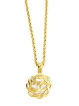 1997 Chanel Braided Logo Pendant Necklace Accessory arcadeshops.com